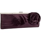 Magid Satin Clutch with Flower Accent