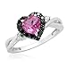 10k White Gold Heart Shaped Created Pink Sapphire