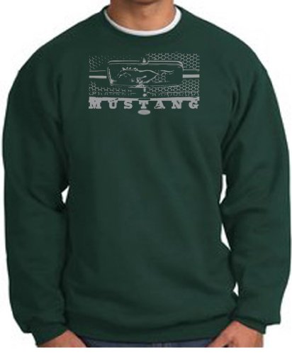 Ford Mustang LEGEND HONEYCOMB GRILLE Adult Pullover Sweatshirt - Dark Green, Large