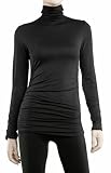 JERSEY SHIRRED TURTLENECK