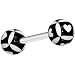 Black White Hearts Playing Card Barbell Tongue Ring