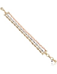 Lucky Brand "Royal Jewels" Two-Tone Triple Layer Spike Flex Bracelet, 7.25"