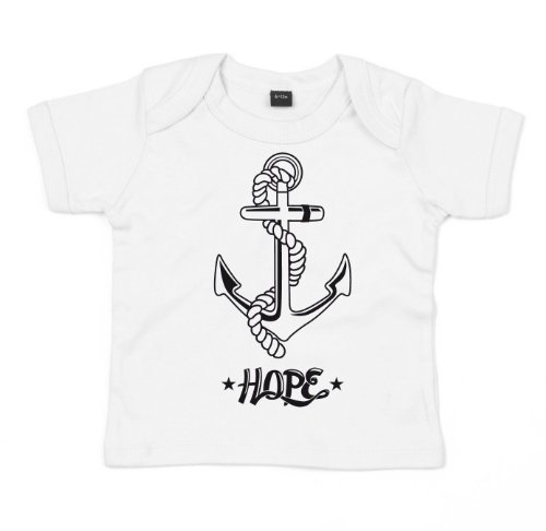 ::: HOPE ::: Baby T-Shirt, Weiß, Größe 6-12 Monate