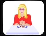 Mouse Pad with human, body, eating, individuals, individual, persons, cat, humans, breakfast, people, woman, person