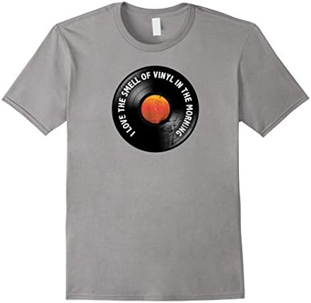 Men's I love the smell of vinyl | Vinyl Record Music T-shirt Medium Slate