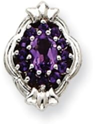 10k White Gold Amethyst Bracelet Slide
