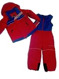 Boys Kids Columbia Snow Stripes Ski Set Jacket Bibs, Intense Red