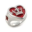 Red Stingray Heart And Crown Ring