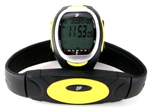 Gsi Super Quality Waterproof Heart Rate Monitor Watch With Transmitter Chest Belt - For Exercise