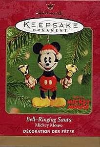 #!Cheap Bell Ringing Santa Mickey Mouse 2001 Hallmark Keepsake Ornament