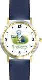 Old English Sheepdog Dog Cartoon or Comic - JP Animal - WATCHBUDDY® DELUXE TWO-TONE THEME WATCH - Arabic Numbers - Blue Leather Strap-Size-Children's Size-Small ( Boy's Size & Girl's Size )