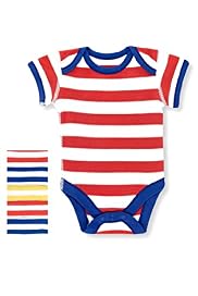 5 Pack Pure Cotton Bold Striped Bodysuits