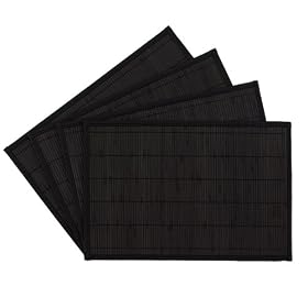 Buy Benson Mills Bali Bamboo Placemats, Black, Set of 4 by Benson Mills