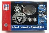 OAKLAND RAIDERS 4-IN-1 NFL PEWTER JEWELRY TRINKET BOX