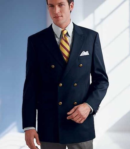 Traditional Double-Breasted Wool Blazer