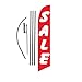 SALE (red/white) 15ft Feather Banner Swooper Flag Kit Sign - INCLUDES 15FT POLE KIT w/GROUND SPIKE