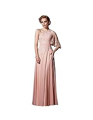 Full Length One Shoulder Floral Print Backless Lace  Bridesmaid Dress/Party Dress/Maxi Dress  With Rhinestones