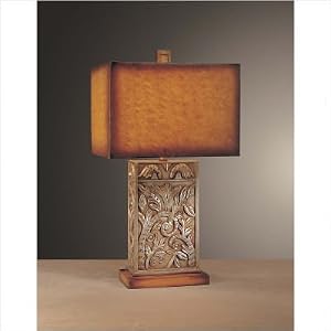 Table Lamp in Birch Wash and Burnt Clay by Minka Ambience