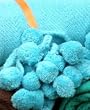 Karma Living Cotton Pom Pom Throw - Turquoise