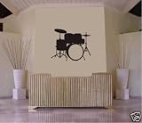 Drum SET Wall Mural Decal Sticker Music Drums Drummer Band Drumstick Percussion