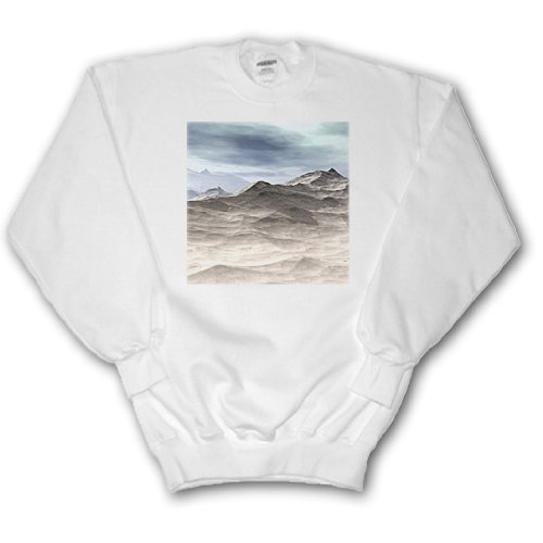 Frozen World ice and snow cover the frozen baron tundra of this fantasy landscape - Adult SweatShirt 3XL