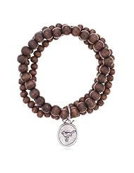 Recycled Wood and Sterling Silver Bird Charm Bracelet