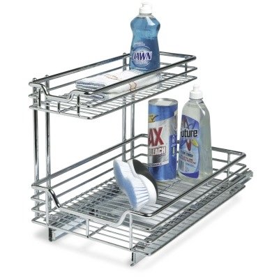 Childrens Toyshop  Kitchen & Housewares : Whitney Design C6512 Two-Tier Sliding Cabinet Organizer, Chrome