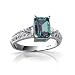 14K White Gold Emerald-cut Created Alexandrite Ring Size 7
