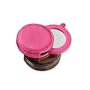 Round Mirror, Genuine Goatskin Leather, 2" 3/4, Blue
