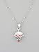 Fashion Jewelry ~ Red and Silvertone Umbrella Pendant Silvertone Ball Chain Necklace (Style#:9587red silv)