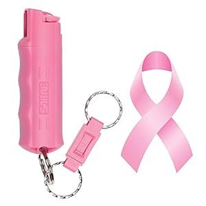 SABRE RED Pepper Spray - Police Strength - Compact, Pink Case with Quick Release Key Ring (Max Protection - 25 shots, up to 5X's more)