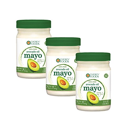 Chosen Foods 100% Pure Avocado Oil Mayo Non GMO - Cage Free Eggs - Soy Free - 12OZ - 3 PACK - KOSHER