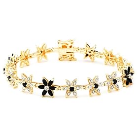 18k Yellow Gold Overlay Sterling Silver Sapphire w  Diamond Accent Flower... by Amazon.com Collection
