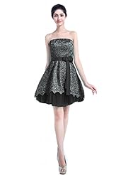 Plus Size Junior A-line Strapless Sleeveless Mini-SILHOUETTETulle Lace  Backless Short Junior-Bridesmaid Dress/Prom Dress/Party Dress/Mini Dress  With a Bow(s) and a Sash 