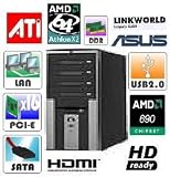 Spree-Allround-PC SP4400 HDMI (AMD Athlon 64 X2 4400+, 2GB RAM, ATI Xpress 1250 HDMI Grafik, 250GB SATA2, DVD+-RW Lightscribe, LAN, Cardreader 54 in1 intern, 400W)