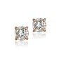 18K Rose Gold Over Sterling Silver CZ 6mm Round Stud Earrings