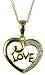 9ct Yellow Gold Ladies Diamond Set Open Heart Love Pendant On 18