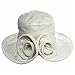 IVORY VELVET WIDE BRIM FLOPPY HAT W/FLOWER BACK