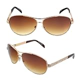 Pilot Fashion Aviator Sunglasses ZT0706GDAM Gold Frame Diamond Design with Amber Lenses for Men and Women Pilot Fashion Aviator Sunglasses ZT0706GDAM Gold Frame Diamond Design with Amber Lenses for Men and Women