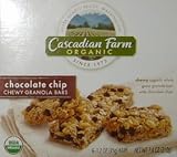 Cascadian Farm Organic Chewy Granola Bars, Chocolate Chip, 6 Count Boxes (Pack of 3)