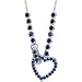 One of a Kind Round Shape Created Sapphire Gemstone Pendant Necklace in Sterling Silver