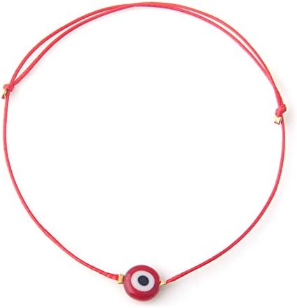 KePu Red String Bracelet of Fate Love Handmade Adjustable Wax Rope Evil Eye Protection Strand