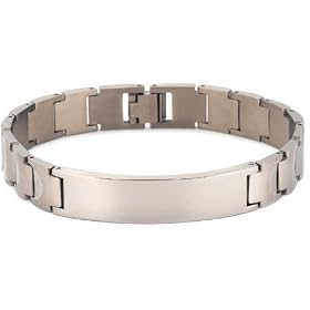 Brushed and Polished Titanium 12mm Bracelet, 8