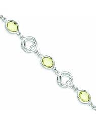 Genuine .925 Sterling Silver Lemon Quartz Bracelet 7.8 Grams . 100% Satisfaction Guaranteed.