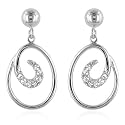 Sterling Silver and White Sapphire Swirl Earrings