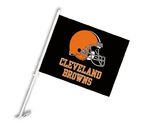 NFL Cleveland Browns Car Flag with Wall Brackett