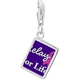 Pugster 925 Sterling Silver Relay For Life Photo Rectangle Frame Charm