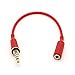 iPhone 6 FRE, NUUD / iPhone 6 Plus NUUD / iPhone 6s FRE Replacement LifeProof Headphone Adapter / Wire / Connector, Includes Headphone Jack Cover / Plug (RED round wire)