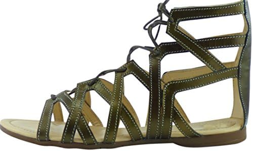 Green Casuals Women's Leather Shoes Sandals Flats Artisan Gladiator Sandal Flat 1677 - 9 N US (Narrow)