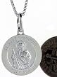 Sterling Silver St. Jude Medal 11/16 in. (15 mm) Round.